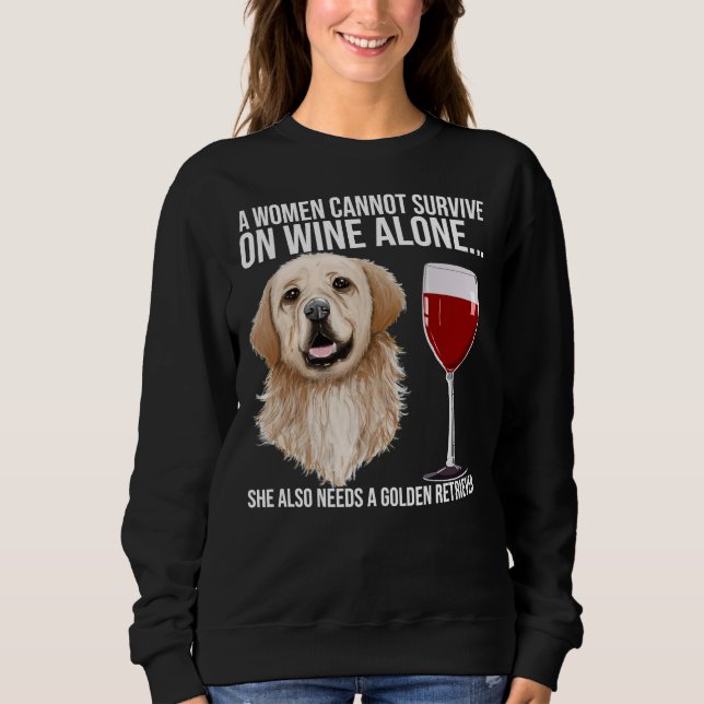 Golden Retriever Wine Sweatshirt (Vorderseite)