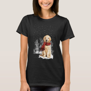 Golden Retriever Winter-Schal Hunde Baum Wald Sch T-Shirt