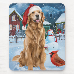 Golden Retriever Winter Wonderland Weihnachtsfreud Mousepad
