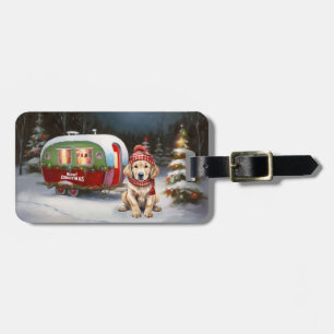 Golden Retriever Wohnwagen Weihnachtsabenteuer Gepäckanhänger
