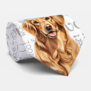 Golden Retriever Woof Christmas Dog Lover Krawatte