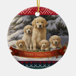 Golden Retriever Xmas Keramik Ornament