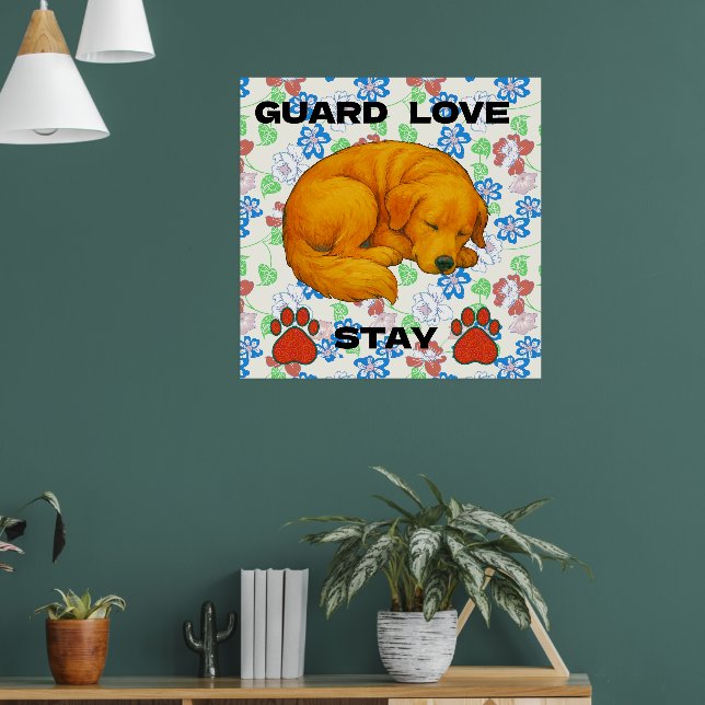 Golden Retriever, Zitat Poster (Wohnzimmer 1)