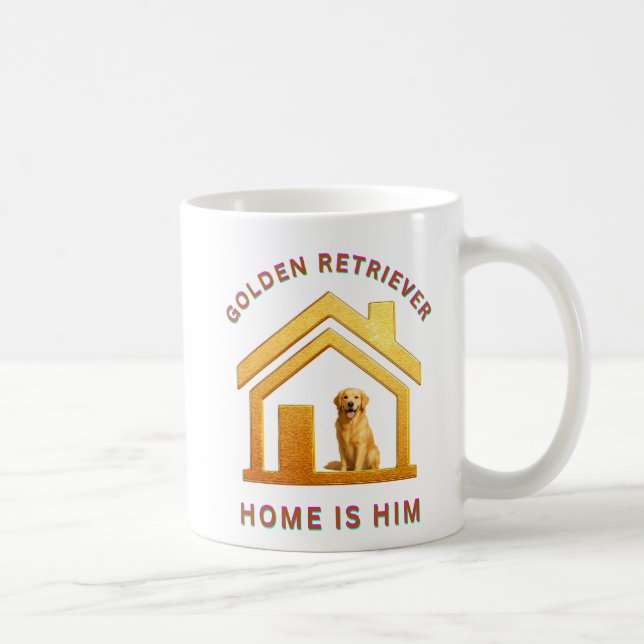 Golden Retriever Zuhause ist er Kaffeetasse (Rechts)