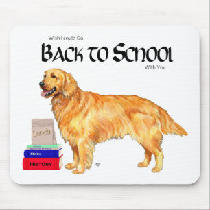 Golden Retriever Zurück zur Schule Mousepad