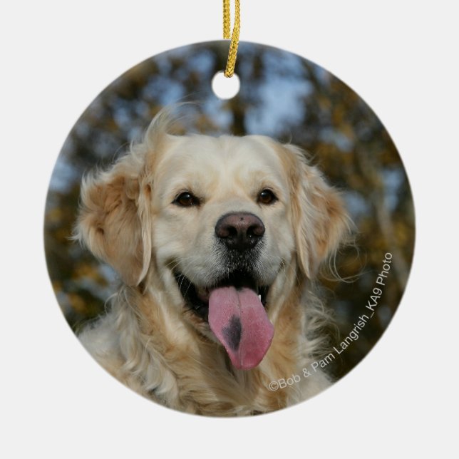 Golden retrieverHeadshot 3 Keramikornament (Vorne)