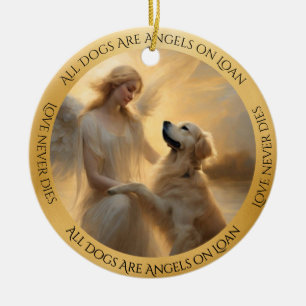 Golden RetrieverPersonalisierte Angel-Gedenkstätte Keramik Ornament