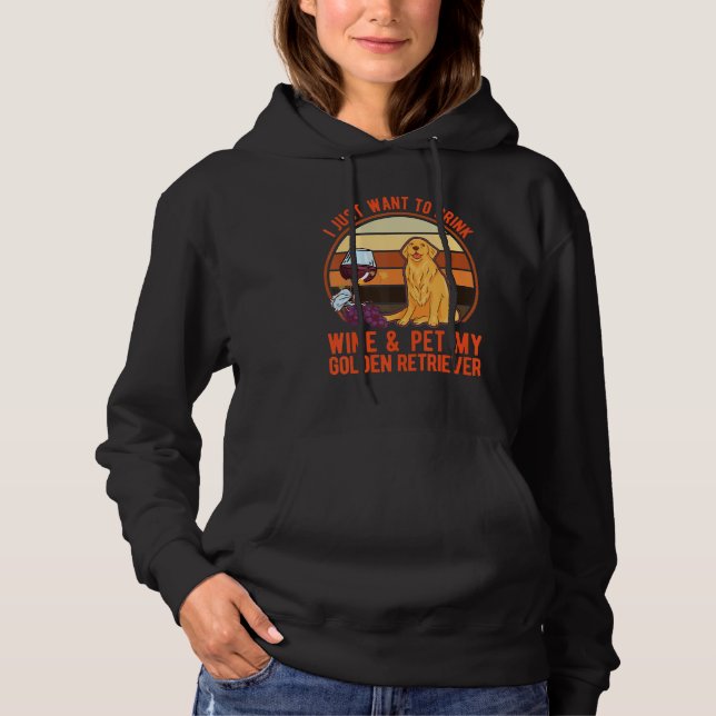 Golden Retrievers And Wine Hoodie (Vorderseite)