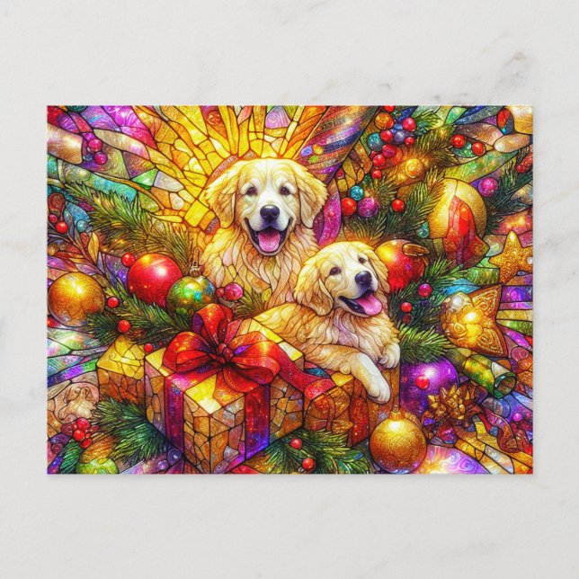 GOLDEN RETRIEVER'S CHRISTMAS ~ Postcard Postkarte (Vorderseite)