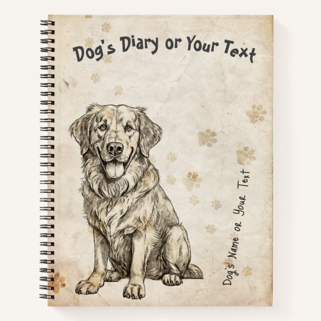 Golden Retriever's Diary Notizbuch (Vorderseite)
