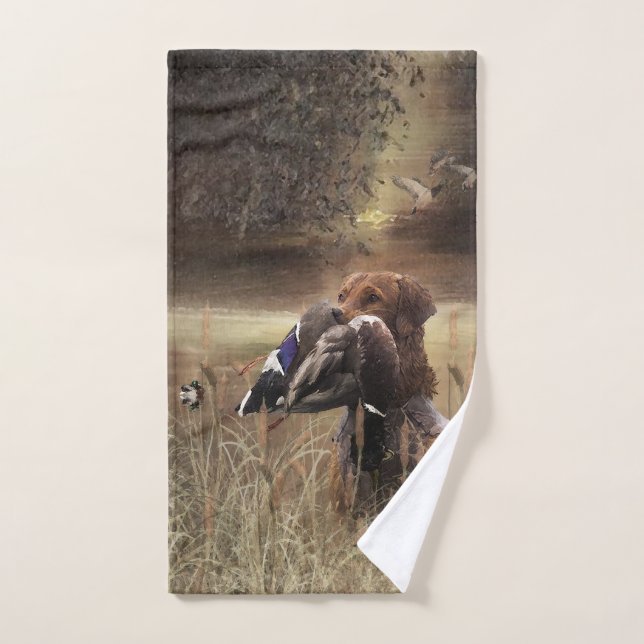 Golden Retrievers , Entenjagd Tapestry Poster C Badhandtuch Set (Handtuch)