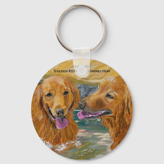 Golden Retrievers Frolischer Schlüsselanhänger (Vorderseite)