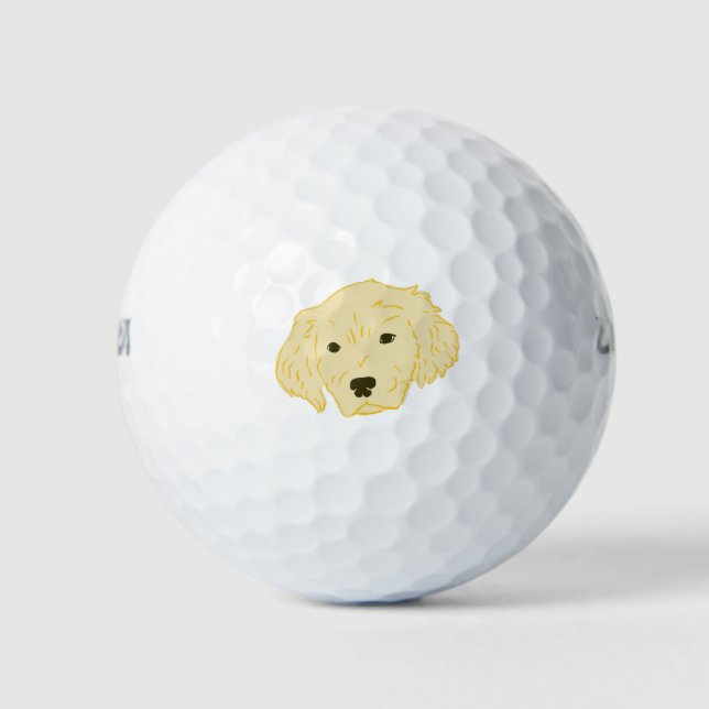 Golden Retrievers. Golfbälle für Golden Labrador (Vorderseite)