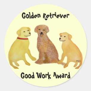 Golden Retrievers Gute Arbeitsticker Runder Aufkleber