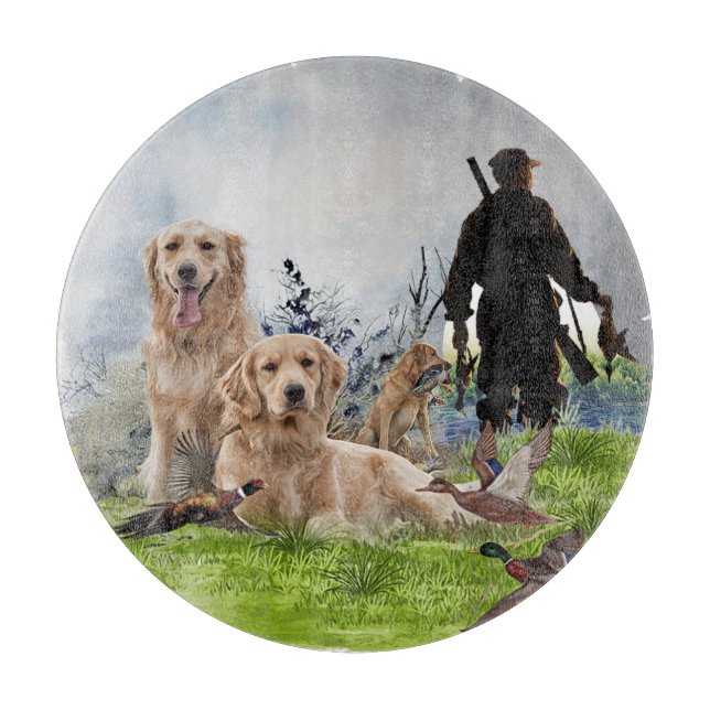 Golden Retrievers - Hervorragende Jagdhunde Schneidebrett (Vorderseite)