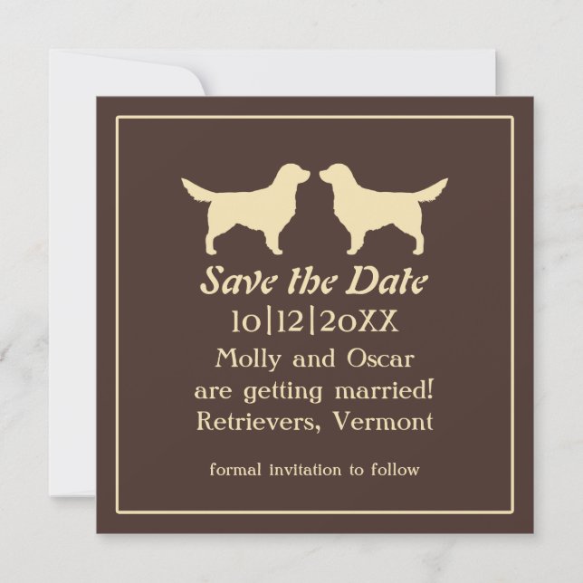 Golden Retrievers Hochzeit Sichern Sie das Datum Save The Date (Vorderseite)
