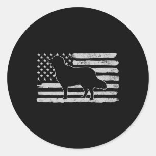 Golden Retrievers Hund USA Flag 4. Juli Runder Aufkleber