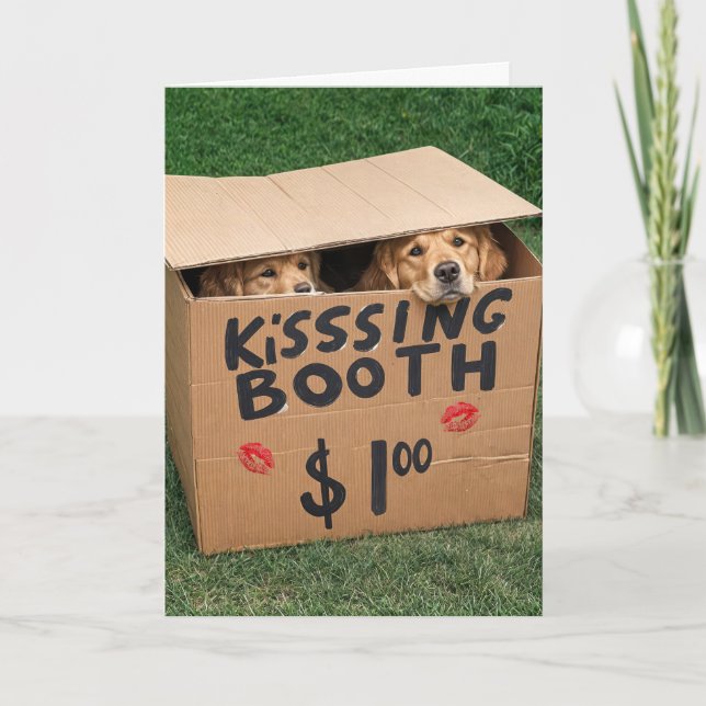 Golden Retrievers in Kissing Box Karte (Vorderseite)