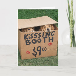 Golden Retrievers in Kissing Box Karte