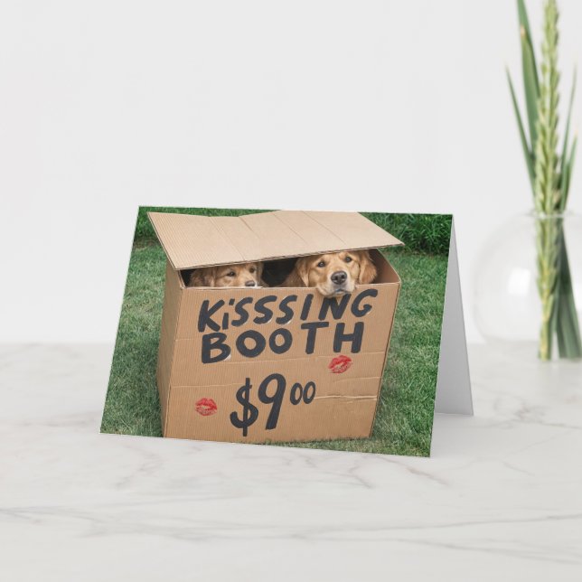 Golden Retrievers in Kissing Box Karte (Vorderseite)