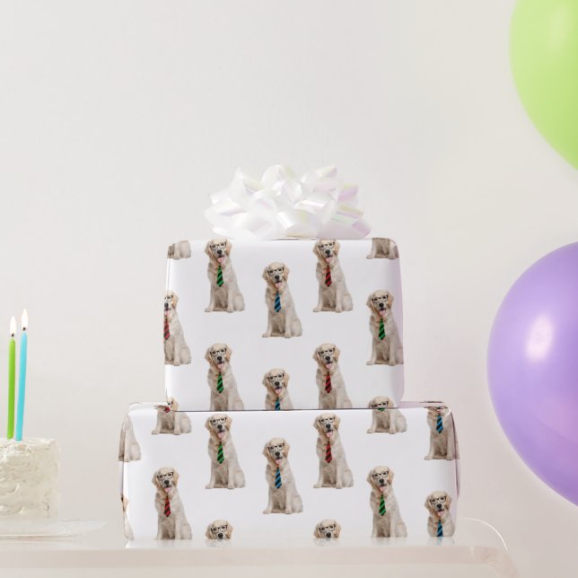 Golden Retrievers mit Neckties Geschenkpapier (Partygeschenke)