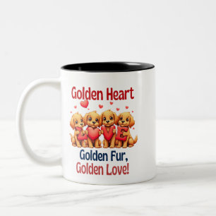 Golden Retrievers Niedlich Hunde LIEBE Zweifarbige Tasse