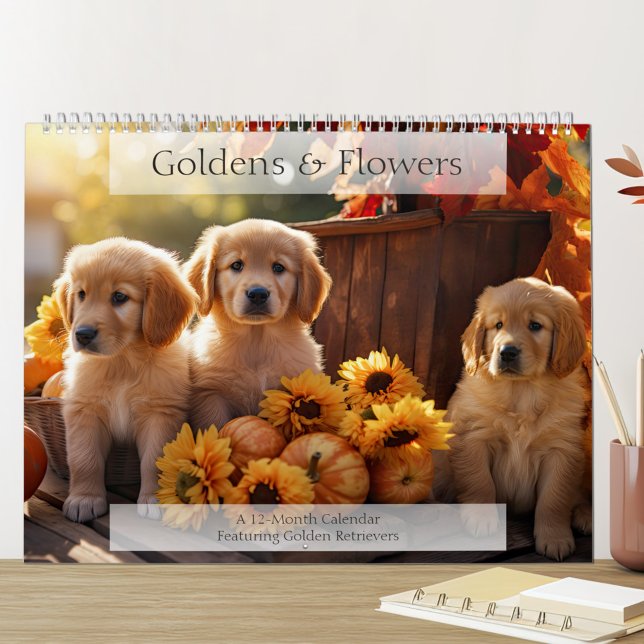Golden Retrievers und Blume Hund Lover Kalender (Von Creator hochgeladen)