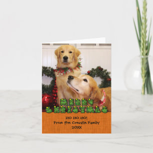 Golden Retrievers Weihnachtsfeier Fotokarte Feiertagskarte