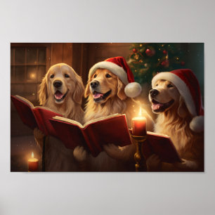 Golden Retrievers Weihnachtsfeiertag Poster