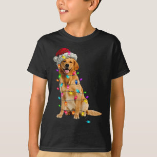 Golden Retrievers Weihnachtsleuchten Hat Santa Dog T-Shirt