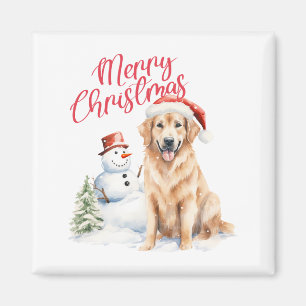 GOLDEN RETRIVER WEIHNACHTSMANNMÜTZE RED MERRY CHRI MAGNET
