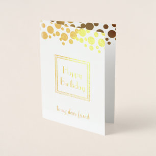 Golden Retro Confetti - glücklicher Geburtstag Folienkarte