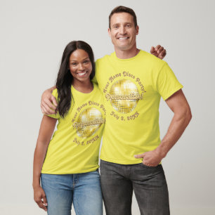 Golden Retro Disco Ball PERSONALISIERTER T - Shirt