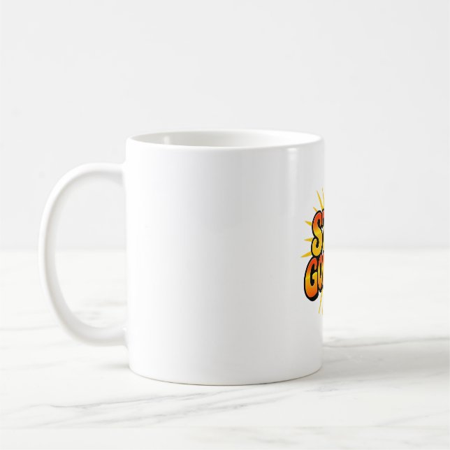 Golden Retro Sun Rays Tasse bleibe (Links)