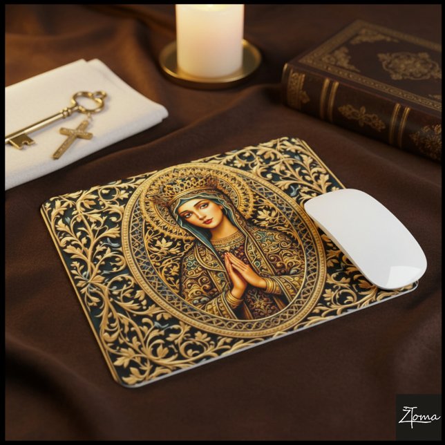 Golden Reverence Virgin Mary Mousepad (Von Creator hochgeladen)