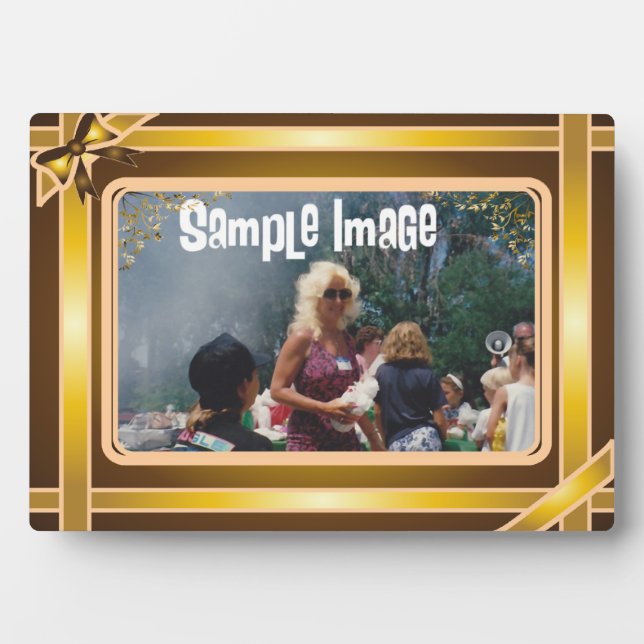 Golden Ribbon Art Plaque Fotoplatte (Vorderseite)