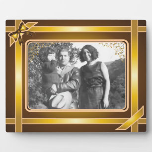 Golden Ribbon Art Plaque Fotoplatte