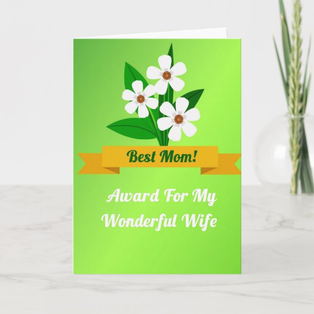 Golden Ribbon Mothers Day Card Karte (Vorderseite)