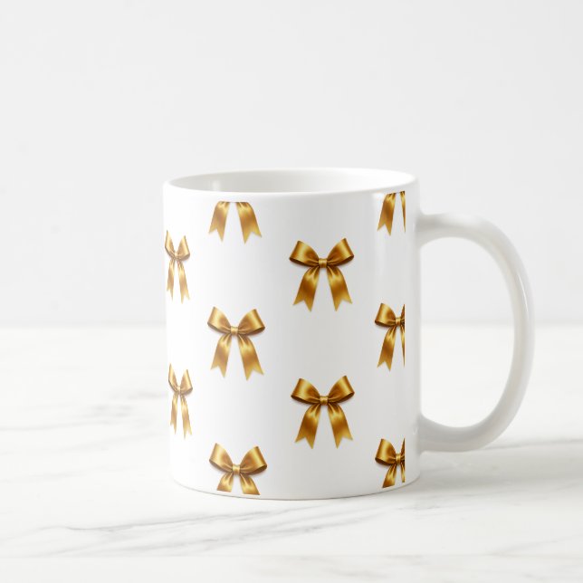 Golden Ribbon Pattern — Elegant Minimal Luxury Kaffeetasse (Rechts)