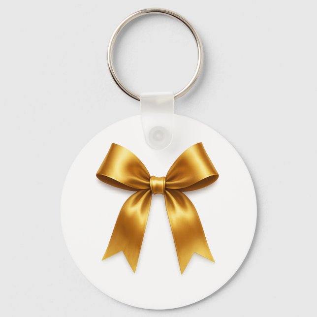 Golden Ribbon Pattern — Elegant Minimal Luxury Schlüsselanhänger (Vorderseite)
