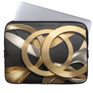 Golden Rings Abstrakt Art - Modernes Luxus Design Laptopschutzhülle