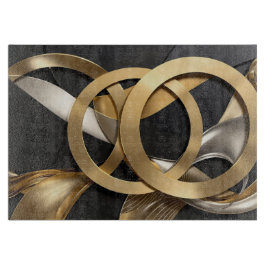 Golden Rings Abstrakt Art - Modernes Luxus Design Schneidebrett