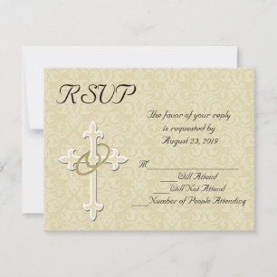 Golden Rings Christlich Wedding RSVP Card Karte