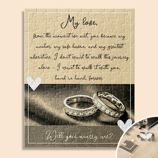 Golden Rings Heiratsvorschlag wird Sie mir heirate Puzzle