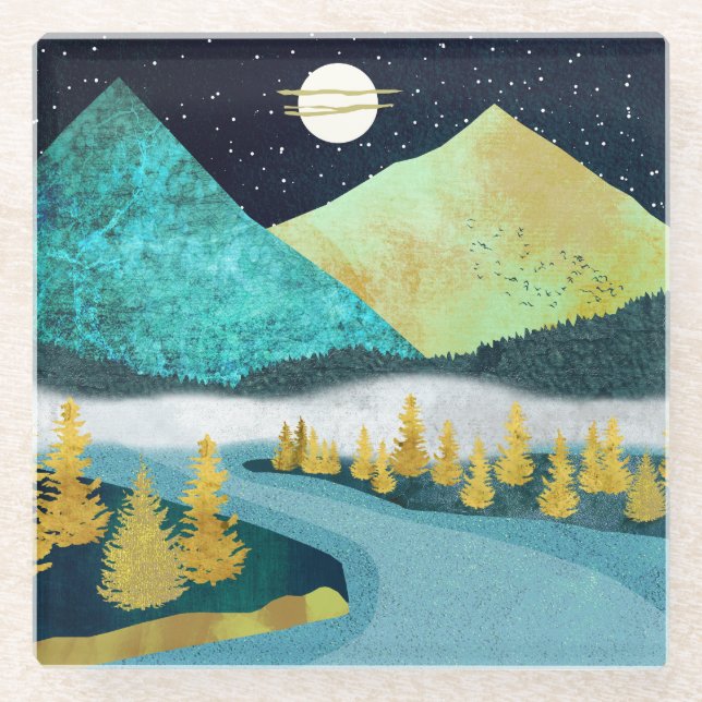 Golden River Glasuntersetzer (Vorderseite)