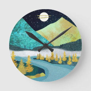 Golden River Runde Wanduhr