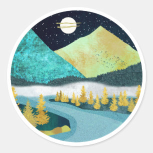 Golden River Runder Aufkleber