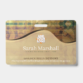 Golden Rolling Hills Name Tag Ausweis