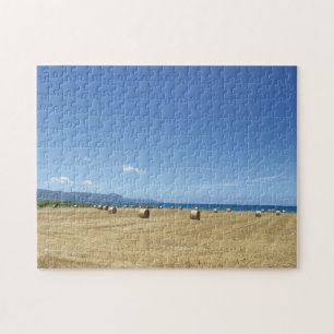 Golden Rolls of Hay and Deep Blue Sea Design Puzzle