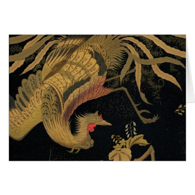 Golden Rooster Bird Japanisch Klassische Antike (Vorderseite (Horizontal))